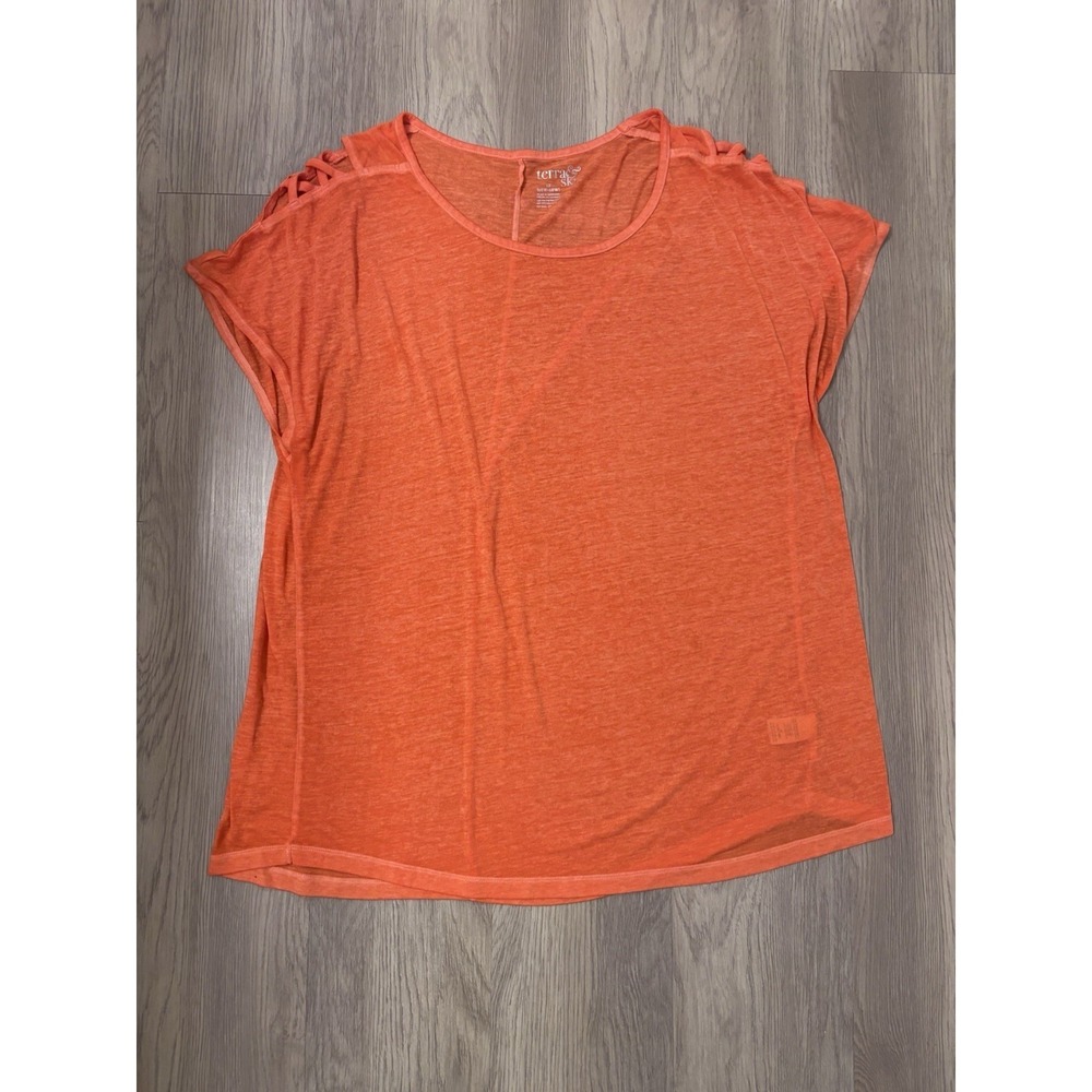 Terra And Sky Women's Coral Lightweight Short Sleeve Tee Shirt XL